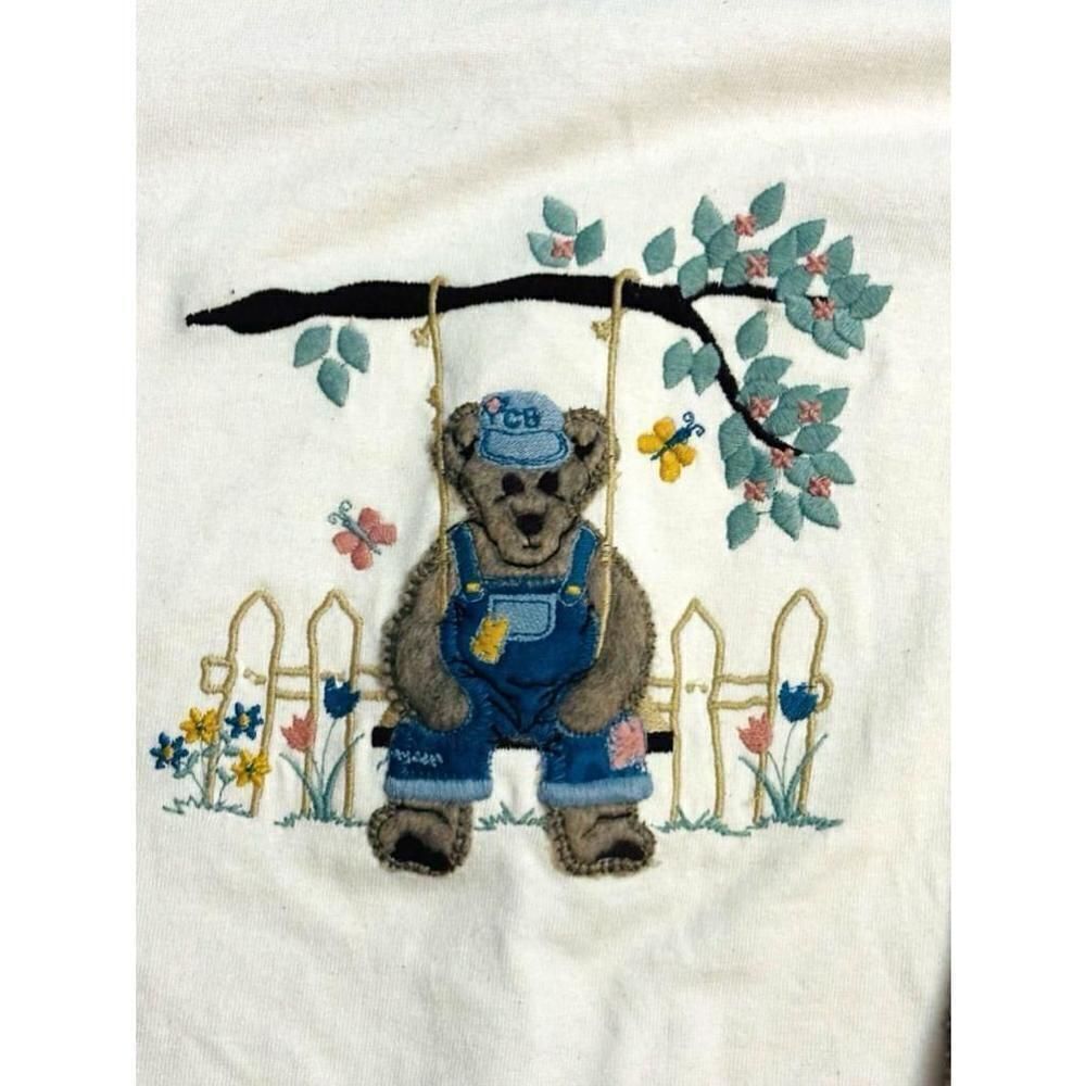 Suttons Womens Large Retro Waffle Knit Teddy Bear Vest & T-shirt Set Cottagecore - Picture 10 of 15